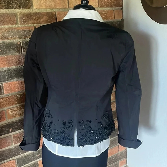 Black Coldwater Creek embellished Jacket w/white button down - Picture 2 of 9